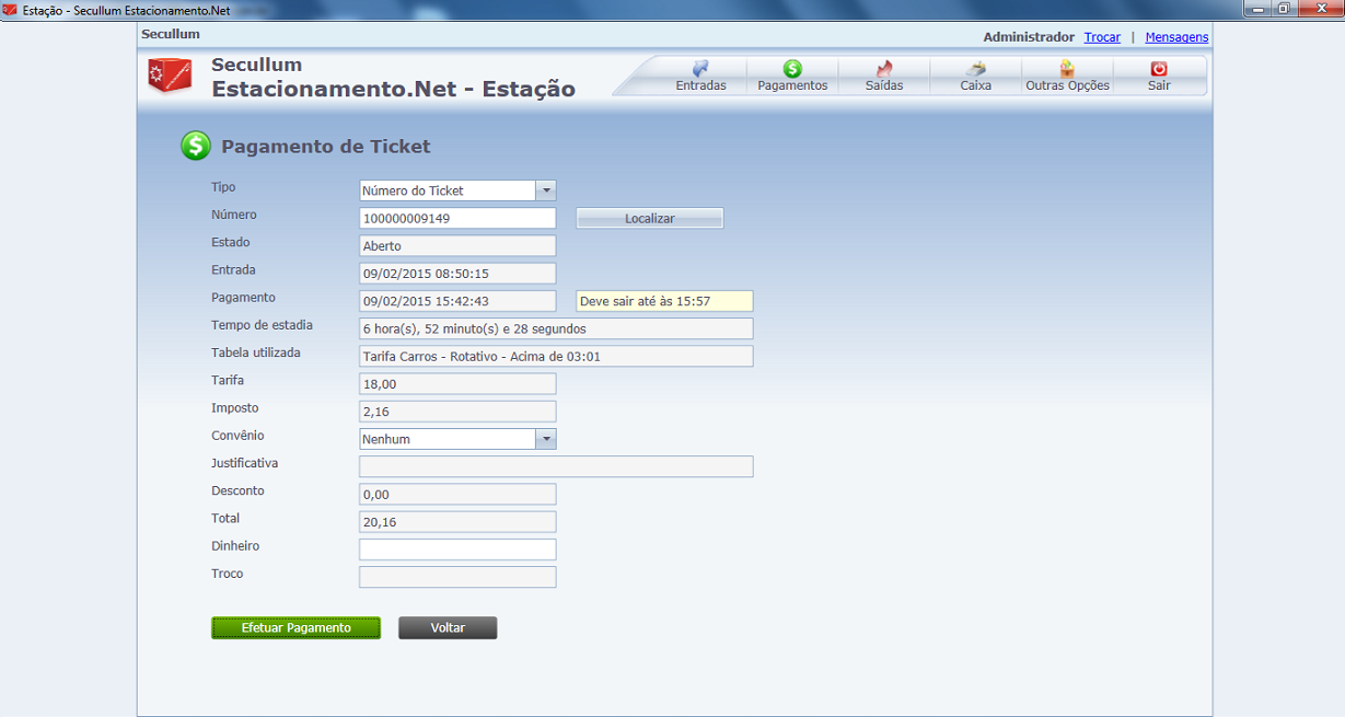 Estação de Pagamento de Tickets